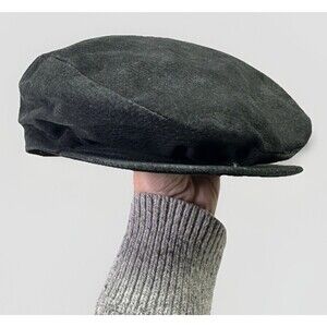 Vintage SIMA Intl Genuine Suede Newsboy Cap – Made in USA – Size Large